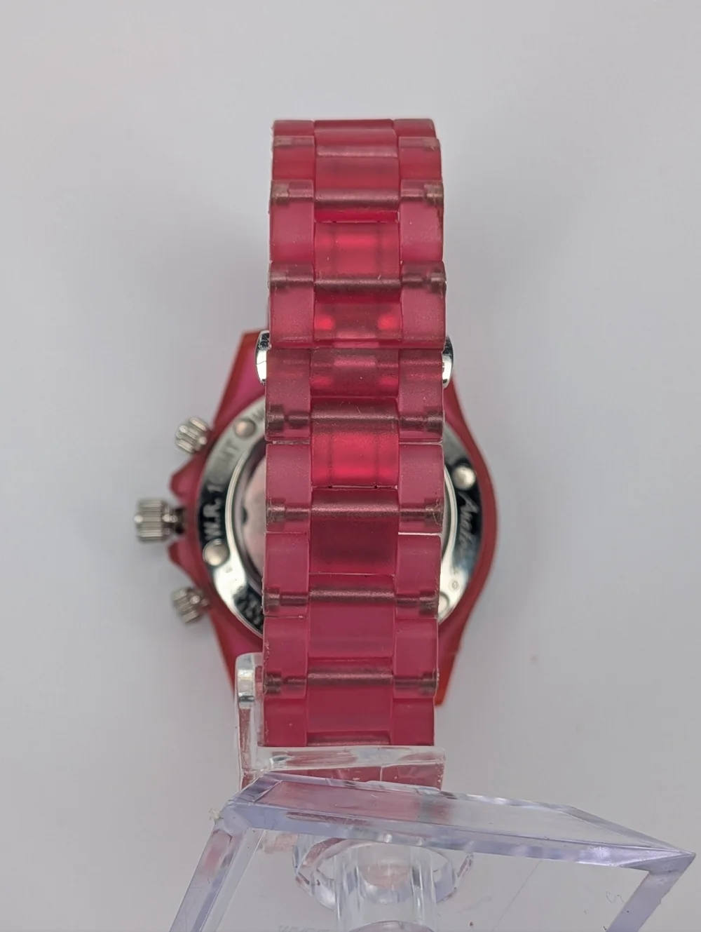 Invicta Chronograph Watch Swiss Movement Silicone Strap Diamond Bezel Pink 3121